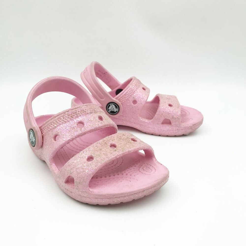 CROCS Classic Glitter Pink Sandals Childrens 9